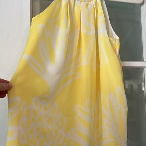 Lilly Pulitzer for Target Yellow and White Halter Floral Top